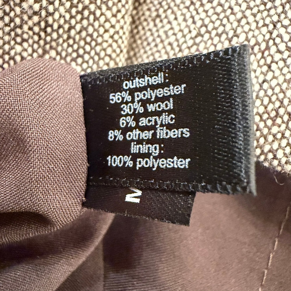 The Limited Brown Wool Blend Tweed Mini Skirt Size 2 NWT Button Detail - Picture 8 of 9